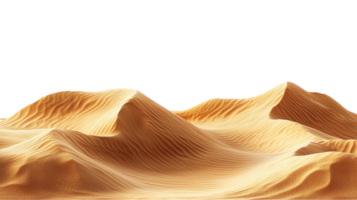 Sand dunes with smooth waves, isolated on transparent background png