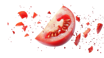 Red tomato segment, isolated on transparent background png