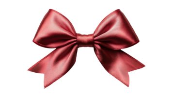 Red gift bow with multiple loops, isolated on transparent background png