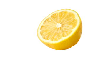Juicy Lemon Slice Close Up Highlighting Textured Rind and Segments png