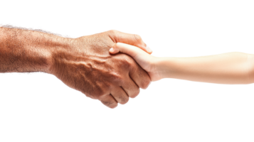 Unity Handshake Between Adult and Child, Isolated on Transparent Background png