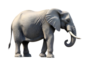 Graceful Elephant Portrait Capturing Its Commanding Presence And Unique Features On Blank Canvas png