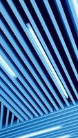 Embossed plank ceiling with bright illumination. Led lamps of day light from low angle perspective. Vertical video