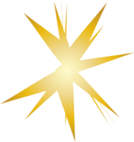 gold starburst shapes. Black background. Radiant lines. Sharp points. Metallic gold finish. Abstract celestial forms. Dynamic star designs. Digital illustration. Festive aesthetic. Sparkly effect. png
