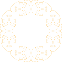 Circular geometric designs. Deep red and light gold color. Symmetrical patterns. Intricate line work. Abstract motifs. png
