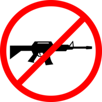 No Firearms Sign with Red Circle. a sign prohibited from carrying firearms. no guns prohibited area sign png