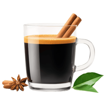 kostenlos isoliert auf transparent Hintergrund, warm trinken von Kaffee mit Zimt Stöcke und Gewürze schafft gemütlich Atmosphäre png