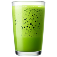 Free Isolated on Transparent Background, Refreshing matcha drink in clear glass with bubbles and vibrant green color png