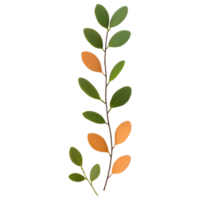 Free Isolated on Transparent Background, Beautiful leaves in various shades of green and orange create natural frame for any design png