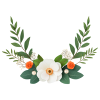 Free Isolated on Transparent Background, beautiful flower arrangement with vibrant leaves and delicate frames creates stunning visual display png