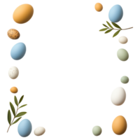 Free Isolated on Transparent Background, Colorful easter eggs in decorative frame create joyful atmosphere png