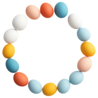 Free Isolated on Transparent Background, Colorful pastel easter eggs arranged in beautiful frame create festive atmosphere for celebrations png