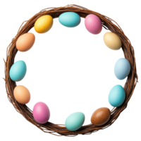 Free Isolated on Transparent Background, Colorful easter eggs arranged in beautiful frame create festive for spring celebrations png