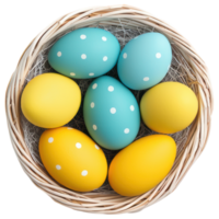 Free Isolated on Transparent Background, Colorful easter eggs in decorative frame create joyful for spring celebrations png