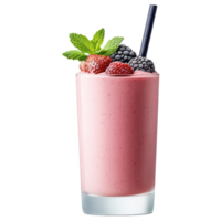Free Isolated on Transparent Background, refreshing smoothie drink topped with berries and mint png