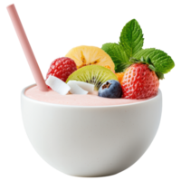 Free Isolated on Transparent Background, refreshing smoothie drink filled with vibrant fruits and topped with mint leaves creates delightful png