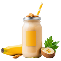Free Isolated on Transparent Background, delicious smoothie drink made with fresh ingredients and topped with nuts creates refreshing experience png