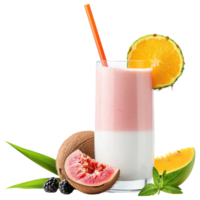 Free Isolated on Transparent Background, refreshing smoothie drink made with vibrant fruits and creamy layers brings joy to every sip png