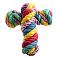 Multicolored Rope Toy With Cross Transparent Background png