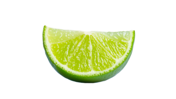 A vibrant, fresh lime slice showcasing its juicy texture and bright green color. Perfect for culinary uses, cocktails, and health trends emphasizing citrus benefits. png