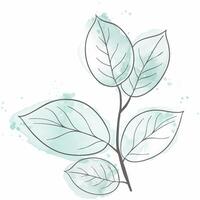 Hand painted watercolour background of leaves design vector