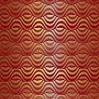 Red and gold wave pattern design background vector