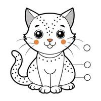 Connect the Dots Puzzle to Reveal and Color a Charming Cat vector