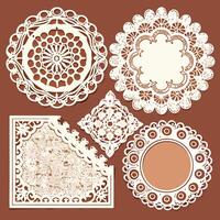 Delicate Laser Cut Paper Doily Templates for Lace Frames and Projects vector