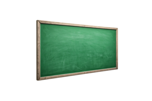 A green chalkboard with a modern wooden frame, clean lines, and a large writing surface, perfect for educational or creative presentations png
