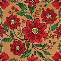 Intricate Embroidered Floral Masterpiece with Vibrant Hues and Delicate Threadwork vector