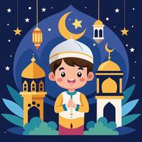 Sending Warm Wishes for a Joyful Eid ul Fitr Filled with Blessings vector