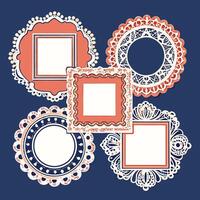 Delicate Lace Frames Photo Frames Template Designs for Cutting and Home Dcor vector
