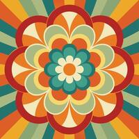 Retro Geometric Flower Pattern A Nostalgic Blast from the Past vector