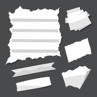 Torn and Ripped Paper Strips in Pristine White A Textured Aesthetic vector