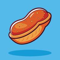 Cartoon Icon of a Peanut Floating in a Jar of Jam vector