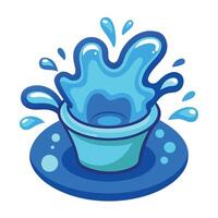 Humorous Cartoon Illustration of a Splashing Toilet Water Drop vector