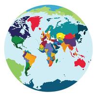 Intricate Political World Map with Diverse Geographic Borders vector