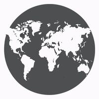 Intricate World Map in Grayscale Displaying Countries Cities and Borders vector
