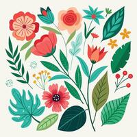 Vibrant Tapestry of Floral Delights A Collection of Diverse Floral Compositions vector