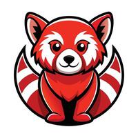 Cute and Simple Red Panda Mascot Illustration vector