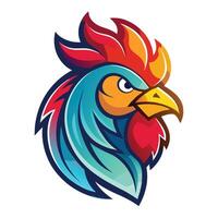 Gradient Rooster Illustration A Vibrant and Colorful Symbol of Dawn vector