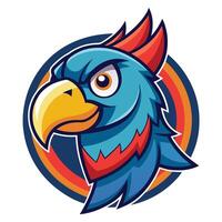 Illustration of a Parrot Mascot with Cartoon Style and Stylized Design vector