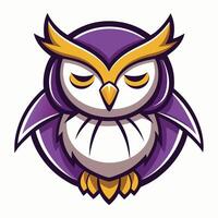 Sleepy Owl Mascot Cartoon with Logo Illustration vector
