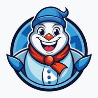 Festive and Friendly Illustration of a Snowman Mascot Cartoon Character vector