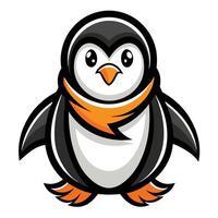 Cheerful Illustration of an Adorable Penguin Mascot with a Minimalist Design vector