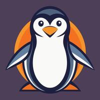 Modern Flat Style Illustration of an Adorable Penguin vector