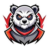 Energetic Panda Mascot with Superhuman Strength and Determination vector