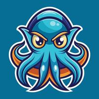 Squid Illustration A Simple and Captivating Mascot Design vector