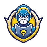 Retro Radio Man Mascot Character with Simple Lines and Classic Design vector