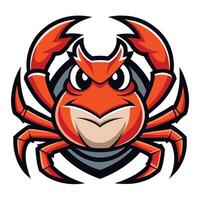 Graceful Crab Mascot Design in a Simplified Illustration vector